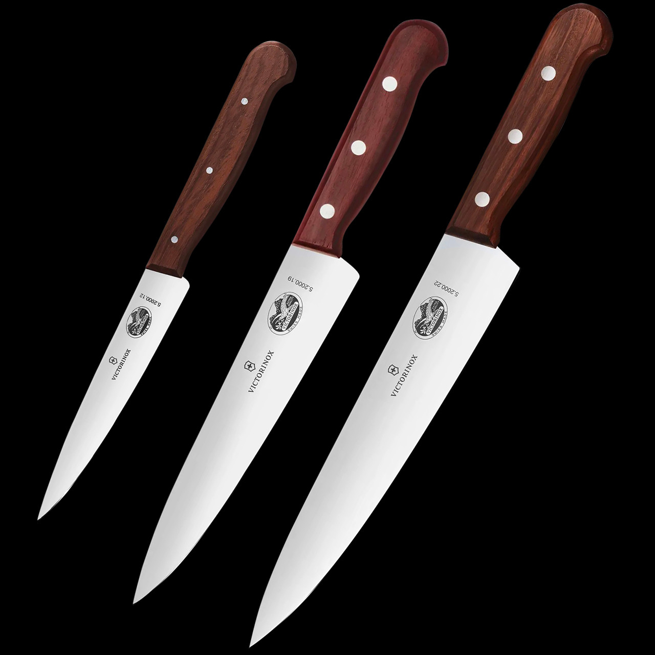 Victorinox 3 piece kitchen knive set with maple wood handle